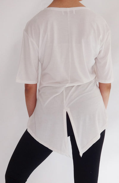 T-Shirt Lisboa - playera marfil blanco zen COCOI.WS ropa yoga mujer homewear