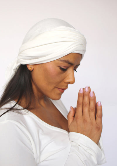 Turbante Blanco Nirvana - COCOI.WS ropa yoga meditación mujer